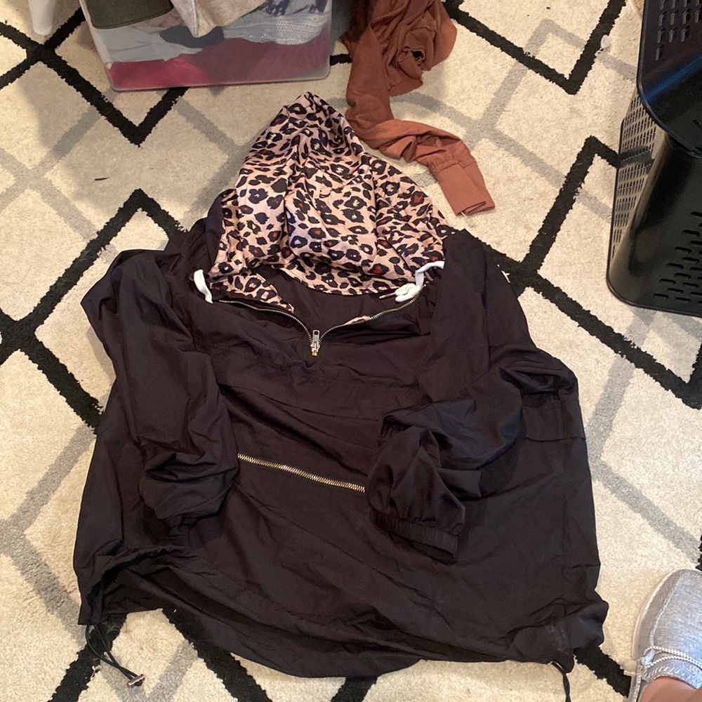 Black & Leopard wind jacket